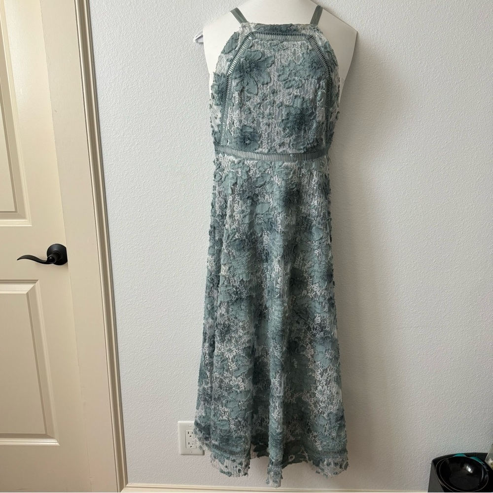 Free People Lace Applique Apron Style Midi Dress